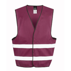 Veiligheidshesje polyester met reflecterende strepen - Bordeaux