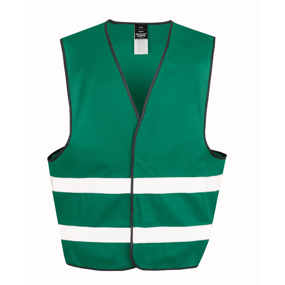 Polyester veiligheidshesje met reflecterende strepen voorzijde, Groen - 16R200XEV