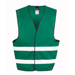 Veiligheidshesje polyester met reflecterende strepen - Groen