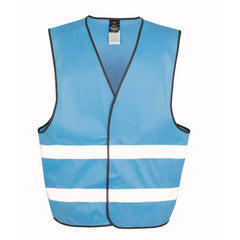 Veiligheidshesje polyester met reflecterende strepen - Skyblue