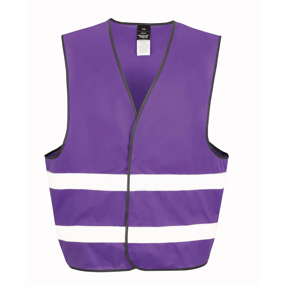 Polyester veiligheidshesje met reflecterende strepen voorzijde, Paars - 16R200XEV