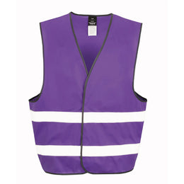 Polyester veiligheidshesje met reflecterende strepen voorzijde, Paars - 16R200XEV