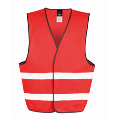 Veiligheidshesje polyester met reflecterende strepen - Rood