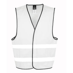 Veiligheidshesje polyester met reflecterende strepen - Wit