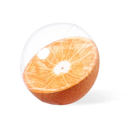 Opblaasbare strandbal 280 mm met sinaasappelprint, Oranje en transparant - 171515