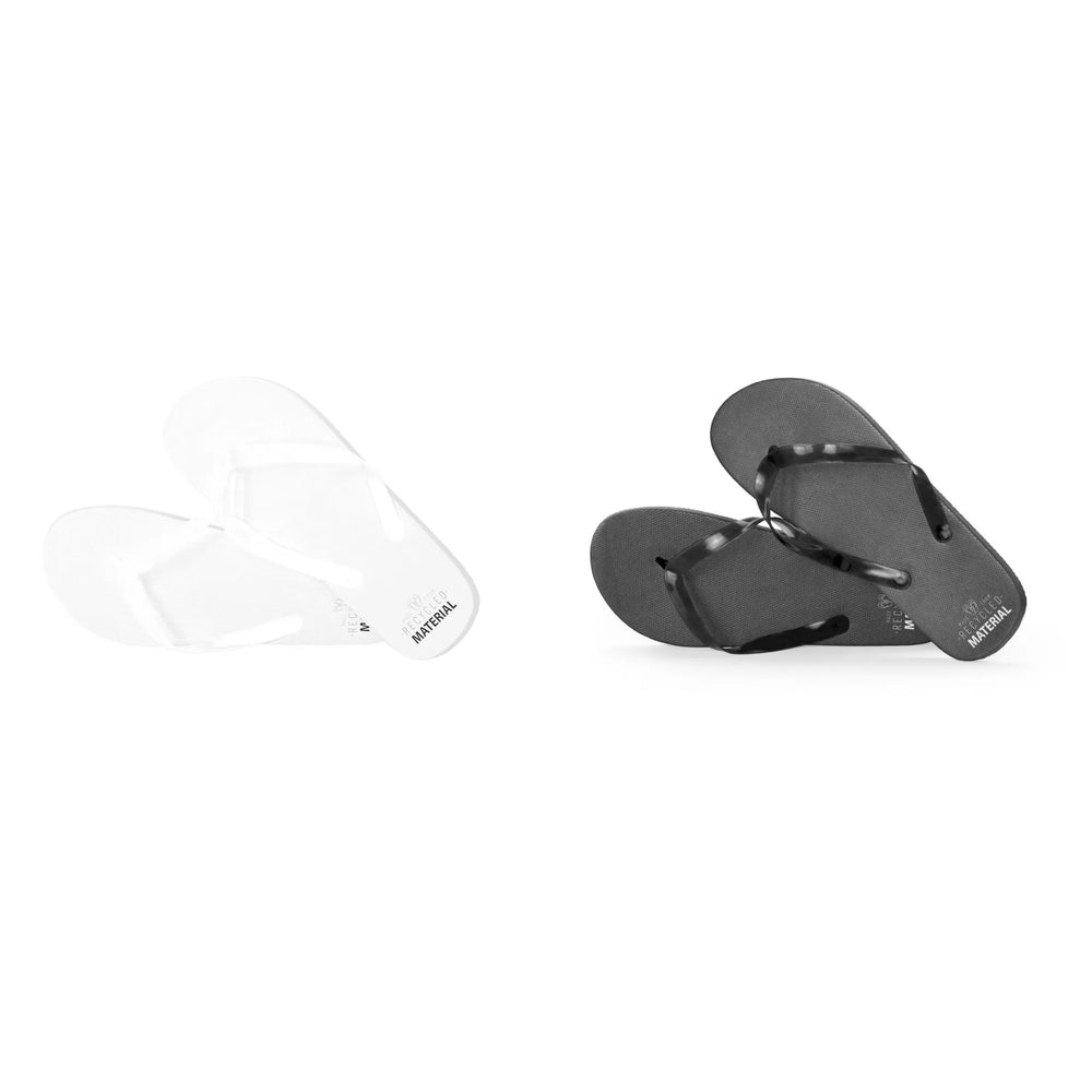 natuurlijn teenslippers van gerecycled eva  met pvc bandjes wit zwart 171602