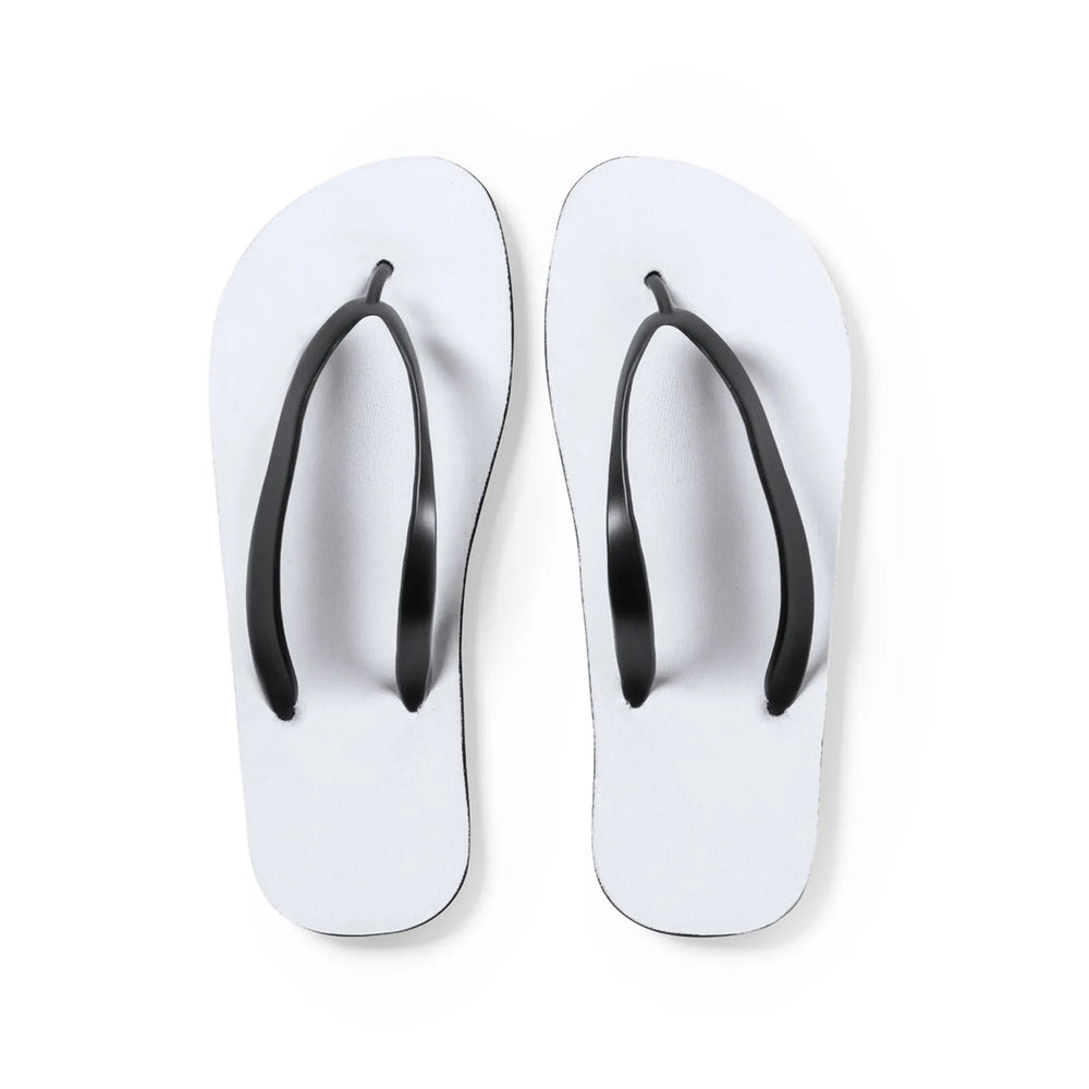 Teenslippers voor sublimatiebedrukking bovenaanzicht, Wit en zwart - 171752