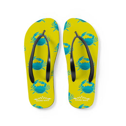 Teenslippers voor sublimatiebedrukking met tropische bedrukking, Geel, blauw en zwart - 171752