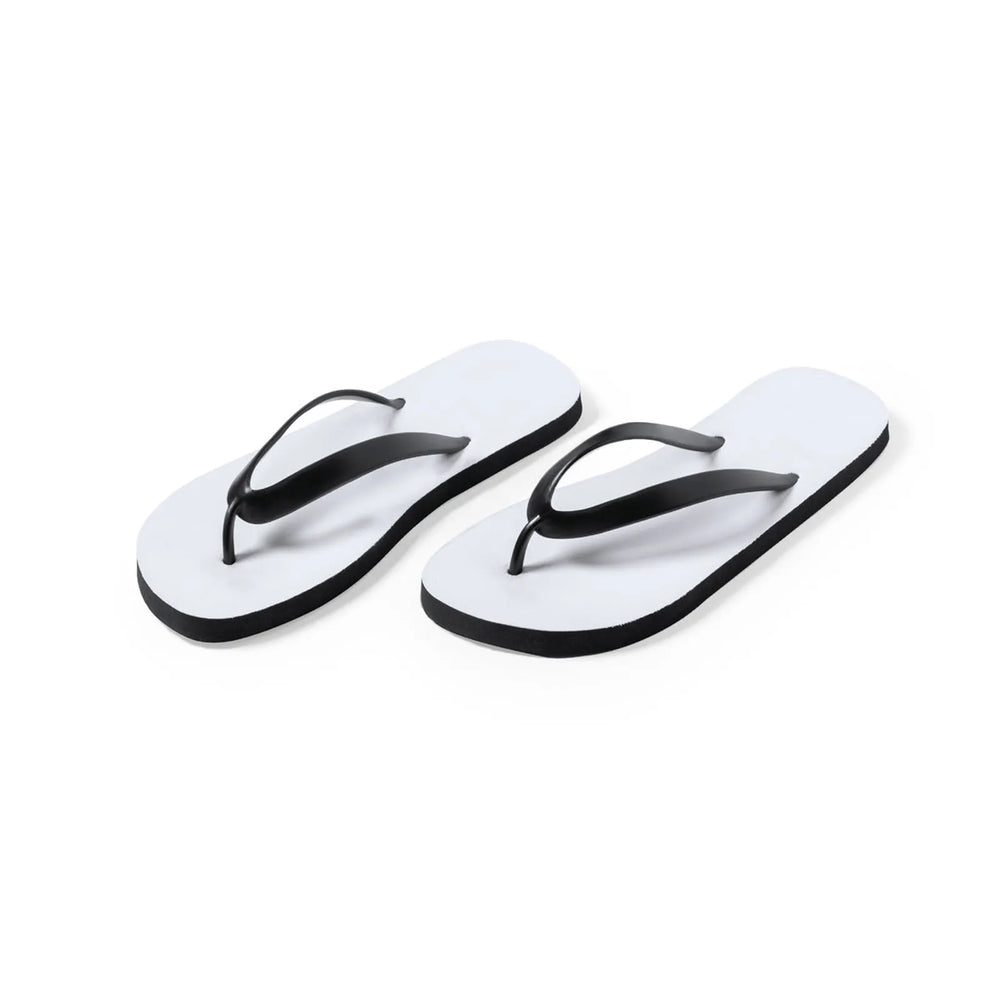 Teenslippers voor sublimatiebedrukking schuin van voren, Wit en zwart - 171752