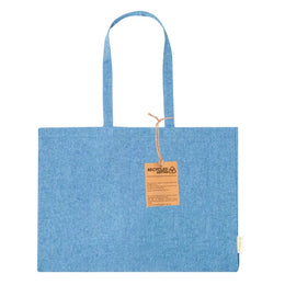 Shopper van gerecycled katoen 220 g/m², Blauw - 1720755