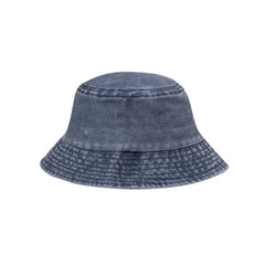 Bobmuts van katoen met washed effect en binnenband | Navy