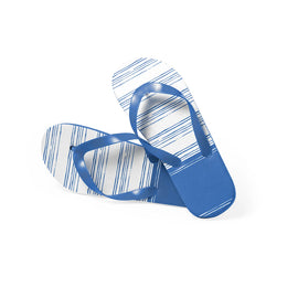 Tweekleurige teenslippers met EVA-zool en PVC-bandjes, Kobaltblauw en wit - 1721097