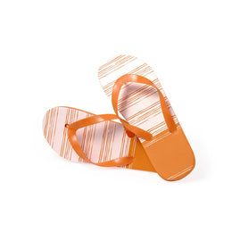 Tweekleurige teenslippers met EVA-zool en PVC-bandjes, Oranje en wit - 1721097