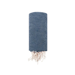 Duurzame Pareo Handdoek van Gerecycled Katoen en RPET - Marineblauw