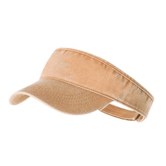 Zonneklep van katoen met washed effect | Beige
