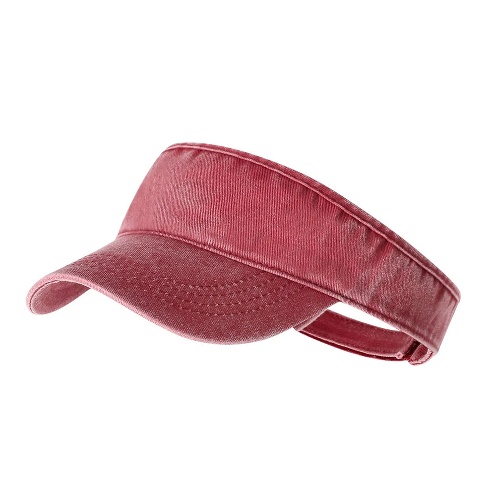 zonneklep katoen washed effect rood 1722121