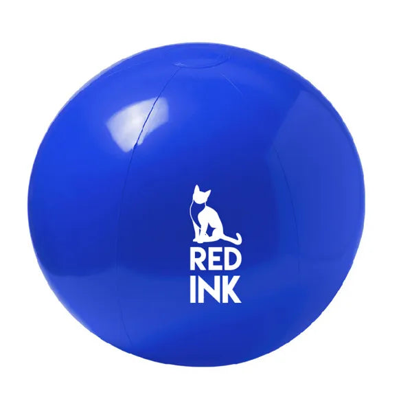 Opblaasbare PVC-strandbal 400 mm met bedrukking, Blauw - 173261