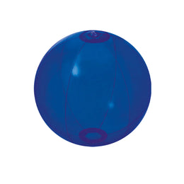 Transparante opblaasbare strandbal van PVC 28 cm blauw 174409