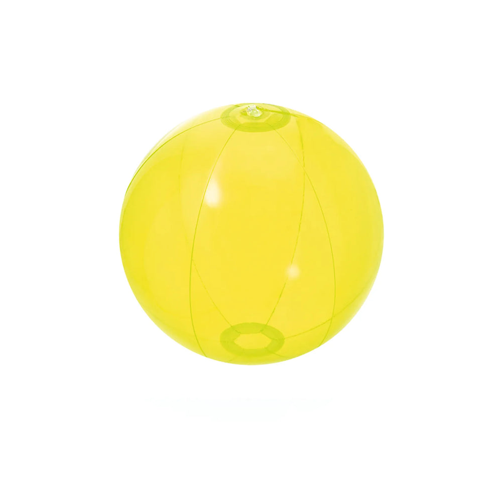 Transparante opblaasbare strandbal van PVC 280 mm, Geel - 174409
