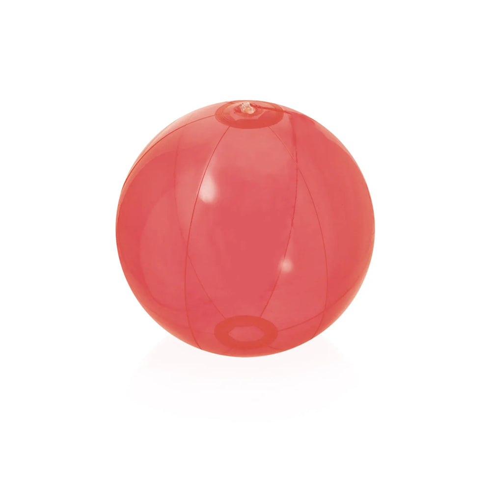 Transparante opblaasbare strandbal van PVC 280 mm, Rood - 174409