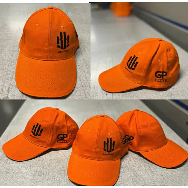 gekleurde bies cap 6 panelen oranje eerder gedrukt 174675