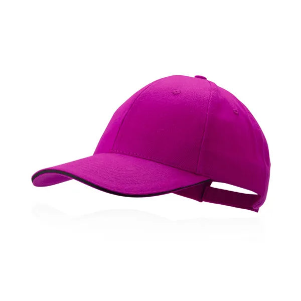 Pet met contrasterende bies zijkant, Fuchsia - 174675