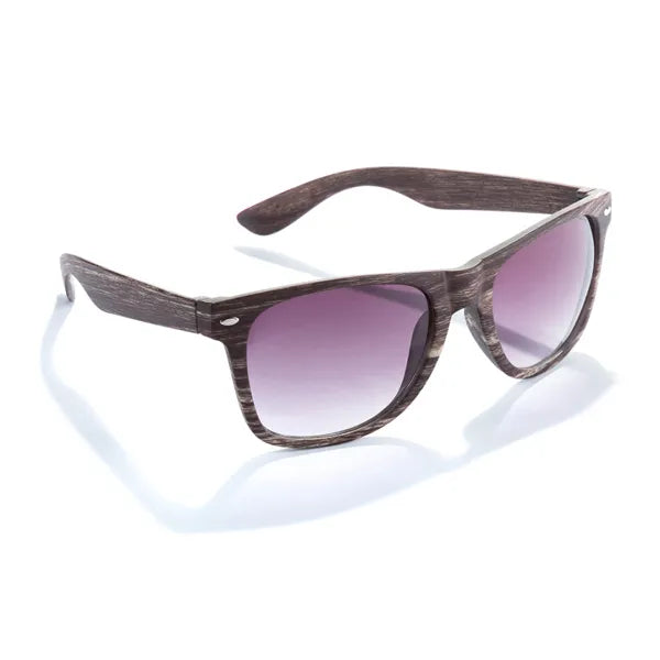 Zonnebril met houtlook en UV400-bescherming zijaanzicht, Bruin - 174748