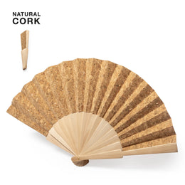 waaier met hout en kurk kleur bruin 176476