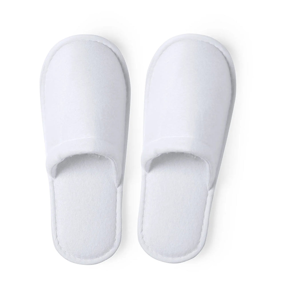 Hotelpantoffels van katoen en polyester, Wit - 176501