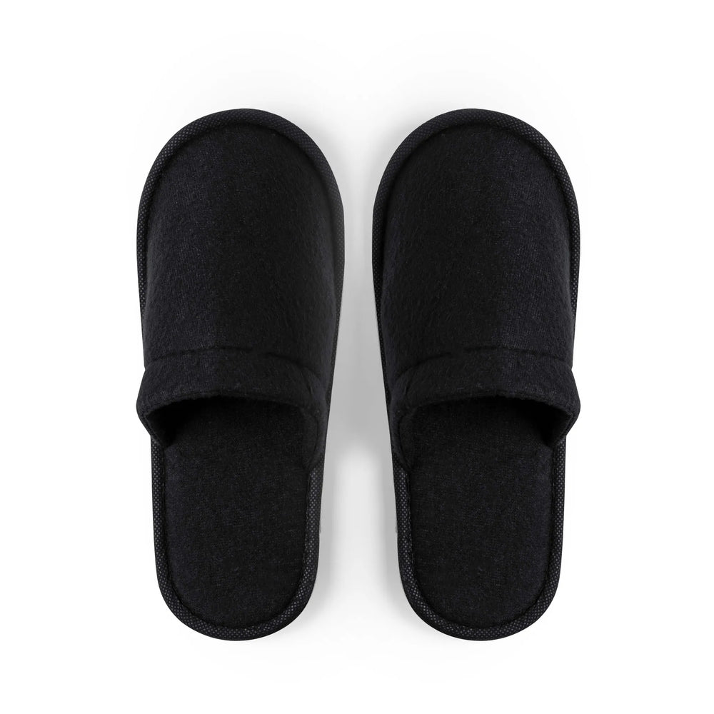 Hotelpantoffels van katoen en polyester, Zwart - 176501
