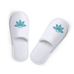 unisex pantoffels van katoen en polyester wit logo 176501