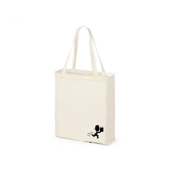 Opvouwbare draagtas van katoen en jute met bedrukking, Beige - 176727