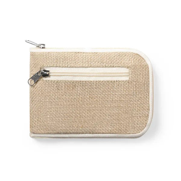 Opvouwbare draagtas van katoen en jute opgevouwen, Beige - 176727