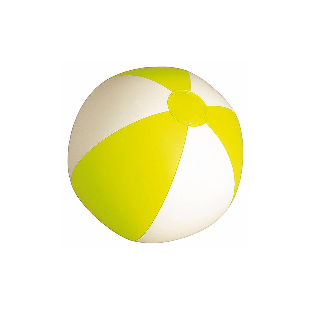 Opblaasbare PVC-strandbal 280 mm, Wit en geel - 178094