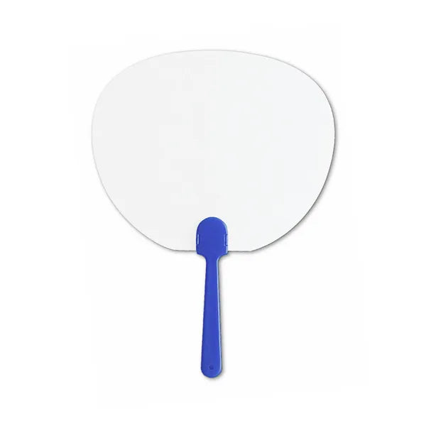 Handwaaier met doorschijnend vlak en gekleurd handvat, Wit en blauw - 178864
