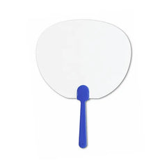 Handwaaier met licht doorschijnend vlak en gekleurd handvat - handvat Blauw