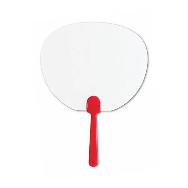 Handwaaier met doorschijnend vlak en gekleurd handvat, Wit en rood - 178864
