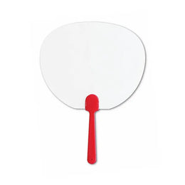 Handwaaier met doorschijnend vlak en gekleurd handvat, Wit en rood - 178864