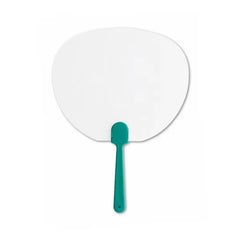 Handwaaier met Wit Gekleurd Oppervlak en Kleurig Handvat - Groen