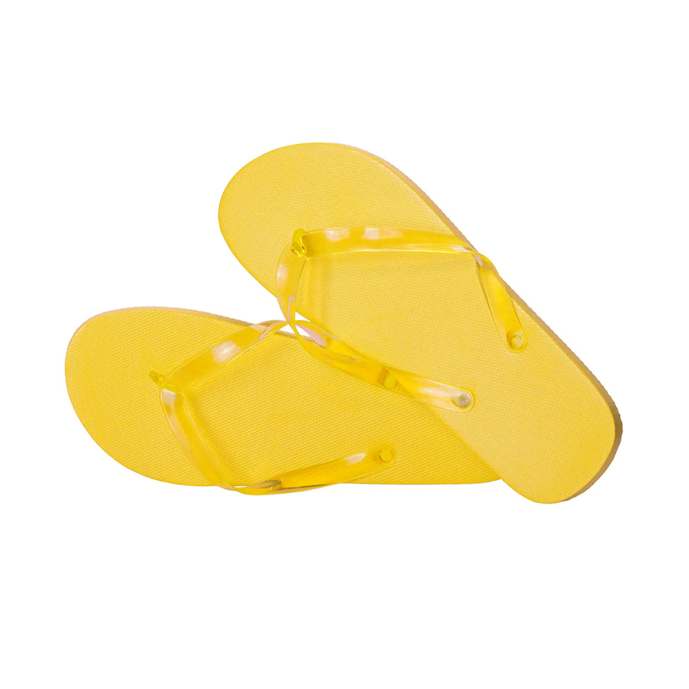 Teenslippers met EVA-zool en PVC-bandjes, Geel - 178884