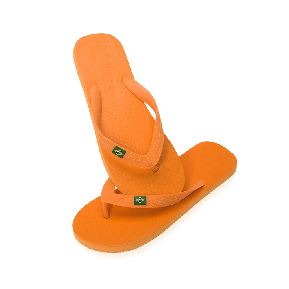 flip flops met Braziliaanse vlag stevig EVA PVC oranje 179343
