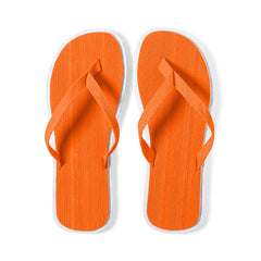 Teenslippers met tweekleurige EVA-zool en stoffen bandjes - Oranje