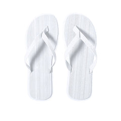 Teenslippers met tweekleurige EVA-zool en stoffen bandjes - Wit