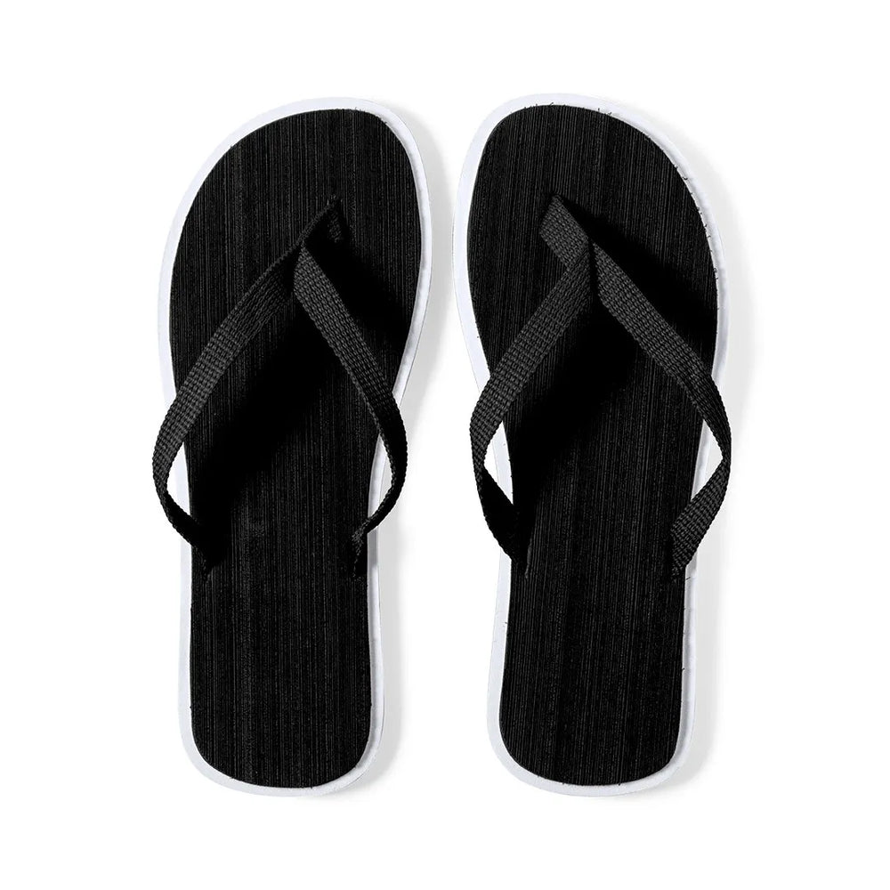 Teenslippers met tweekleurige EVA-zool en stoffen bandjes, Zwart - 179860