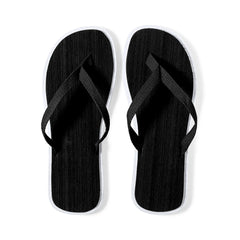 Teenslippers met tweekleurige EVA-zool en stoffen bandjes - Zwart