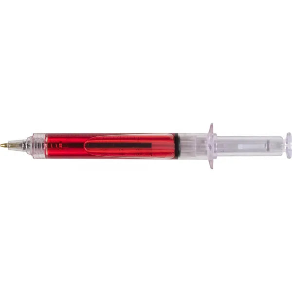 Balpen injectiespuit gekleurd, Rood - 181063