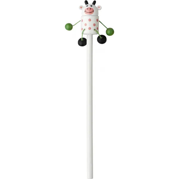 Houten potlood met dierfiguur, Wit en zwart - 181207