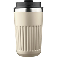 Dubbelwandige reisbeker 400 ml van gerecycled RVS - Beige