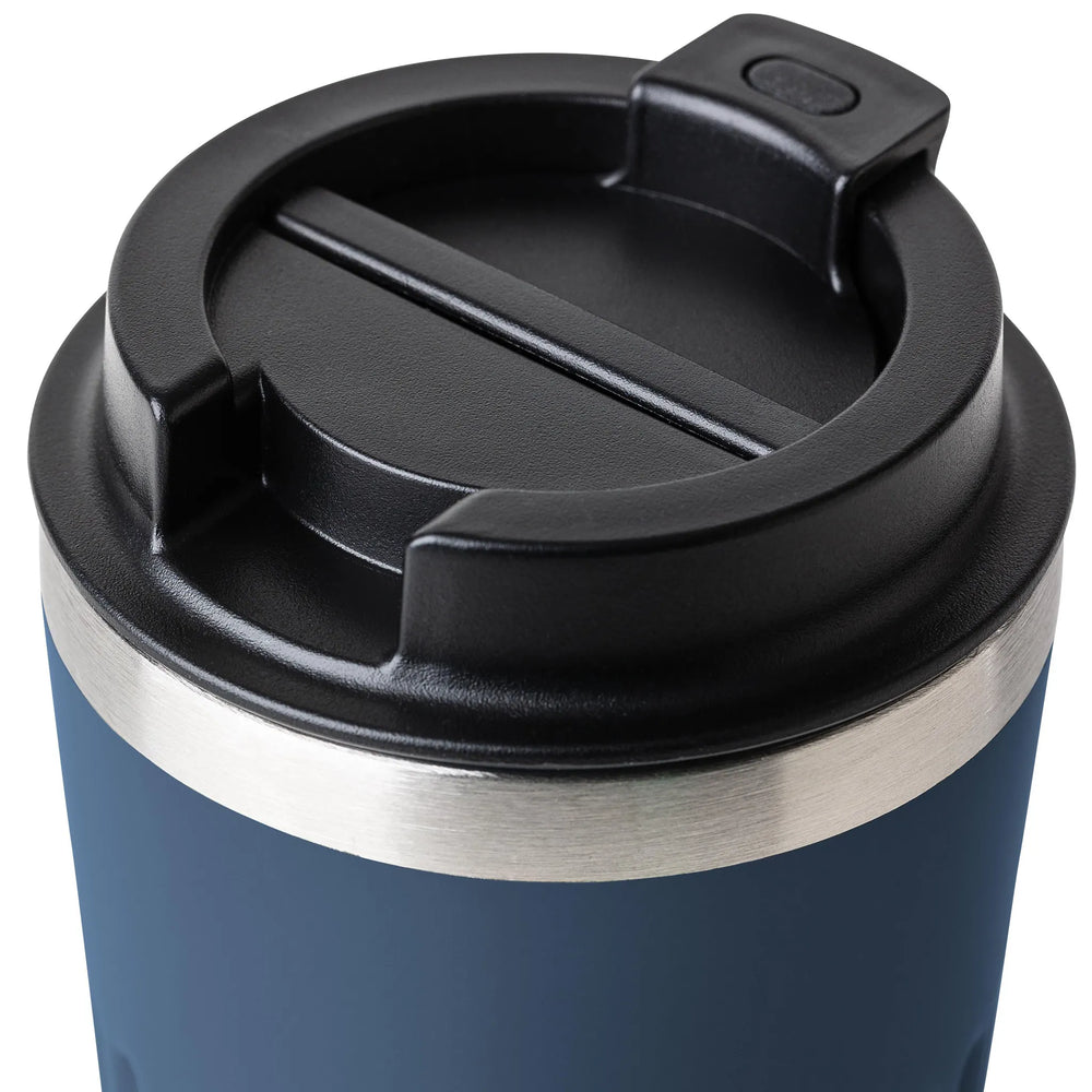 Dubbelwandige reisbeker 400 ml van gerecycled RVS - Blauw