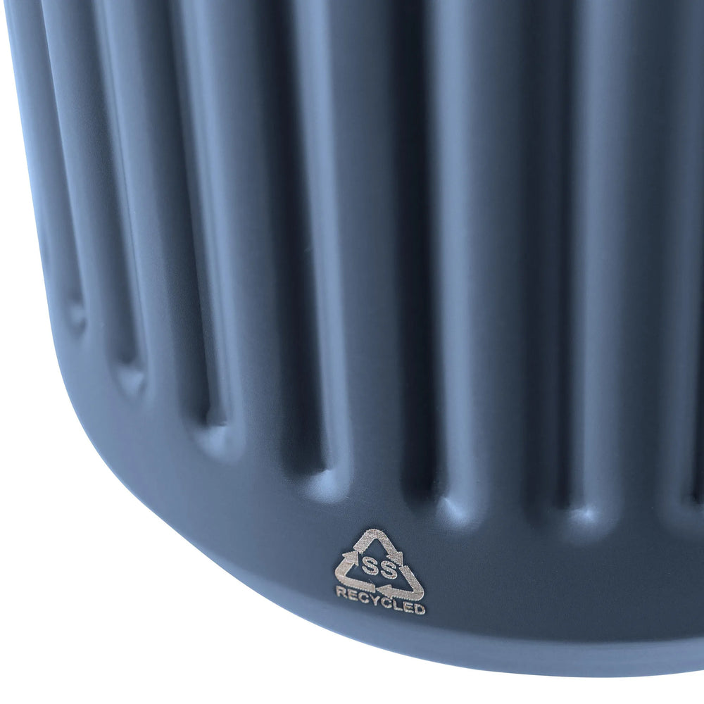 Dubbelwandige reisbeker 400 ml van gerecycled RVS - Blauw